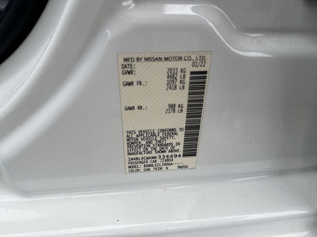 2022 Nissan Altima 2.5 SR