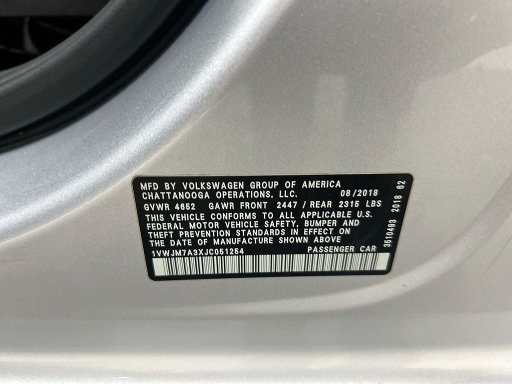 2018 Volkswagen Passat 3.6L V6 GT