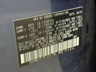 2022 Subaru Outback Base