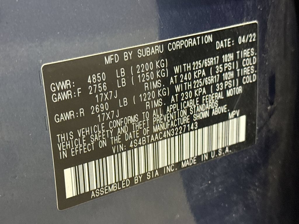 2022 Subaru Outback Base