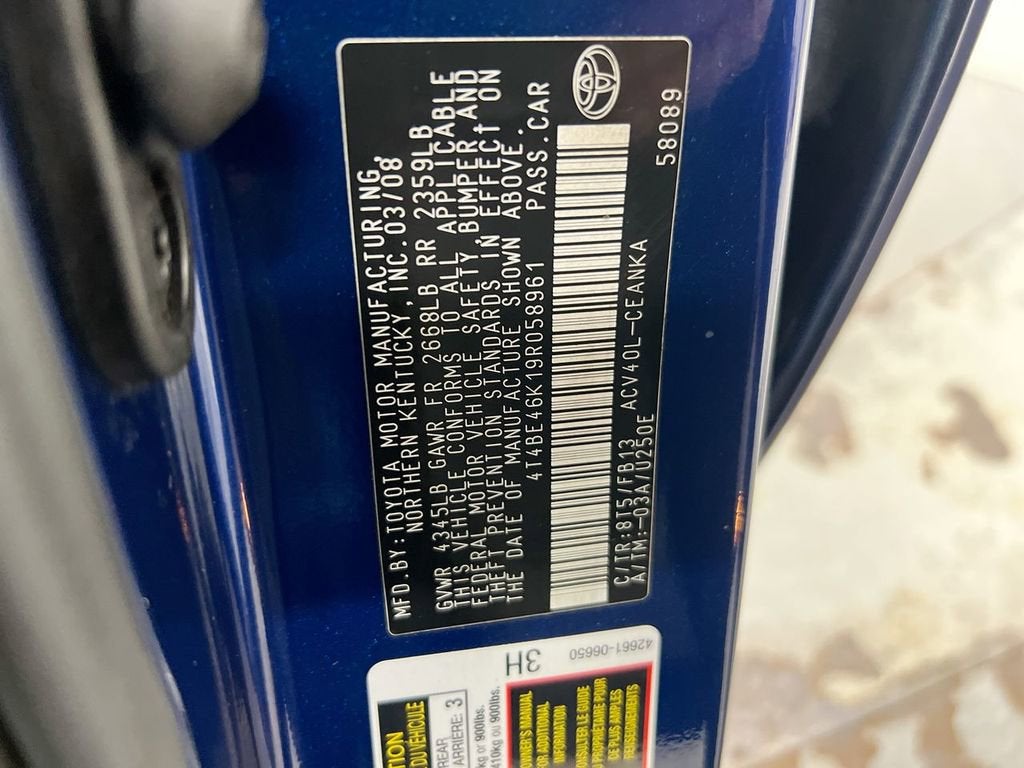 2009 Toyota Camry 4dr Sdn I4 Man (Natl)