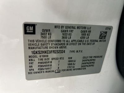 2015 GMC Yukon XL SLT 1500