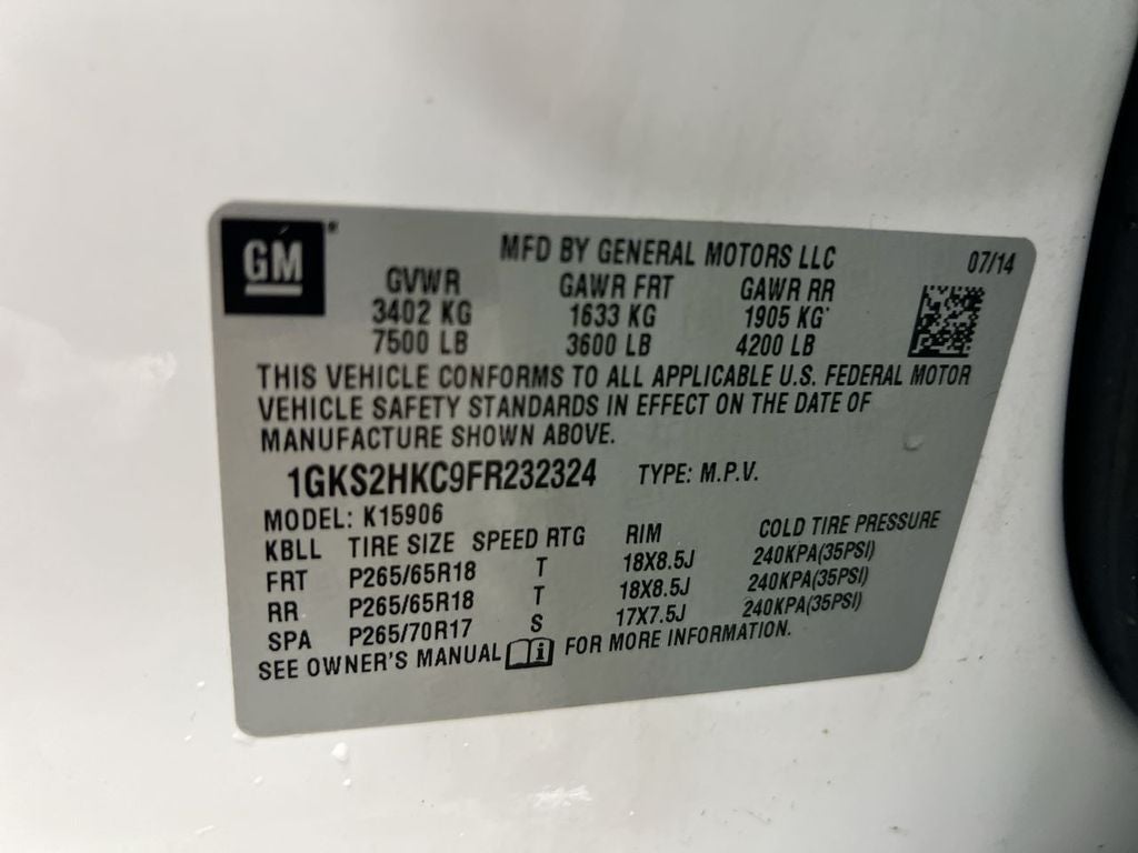 2015 GMC Yukon XL SLT 1500