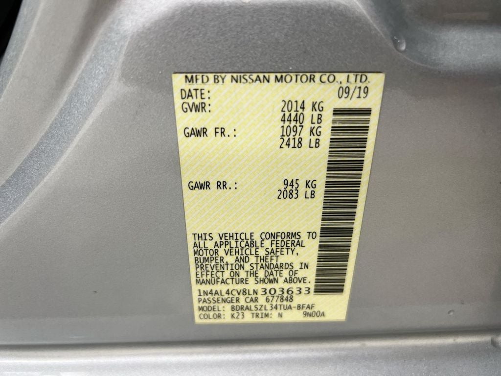 2020 Nissan Altima 2.0 SR