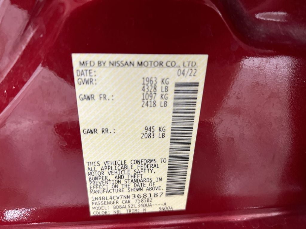 2022 Nissan Altima 2.5 SR