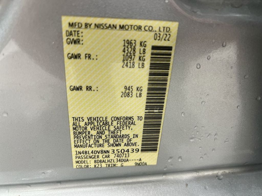 2022 Nissan Altima 2.5 SV